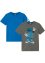 T-shirt med tryck för pojkar (2-pack), ekologisk bomull, bpc bonprix collection