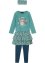 Långärmad topp, kjol, leggings, hårband för flickor (4-delat set), bpc bonprix collection