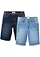 Stretchiga jeansbermudas (2-pack), regular fit, bonprix