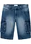 Jeansshorts med cargofickor, avslappnad passform, bonprix