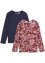 Blommönstrad långärmad T-shirt för flickor (2-opack), bpc bonprix collection