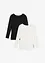 Longshirt med ekologisk bomull (2-pack), bonprix