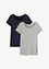Lång topp med texttryck (2-pack), bonprix