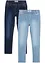 Jeggings med medelhög midja (2-pack), bonprix