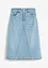 Stretchig jeanskjol, High Waist, bonprix