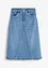 Stretchig jeanskjol, High Waist, bonprix