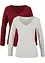 Figurnära långärmad topp (2-pack), bonprix