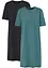 T-shirtklänning i oversizemodell med bomull (2-pack), bonprix