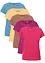 T-shirt med rund halsringning (5-pack), kortärmad, bonprix