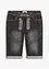 Stretchiga jeansbermudas med broderi, Regular Fit, bonprix