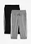Bomullsjoggingbyxa i caprimodell (2-pack), bonprix