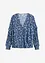 Mönstrad blus med volang, bonprix