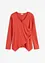Ribbstickad topp med omlotteffekt, bonprix