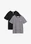 T-shirt med kort knäppning av ren ekologisk bomull 2-pack), bonprix
