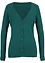 Finstickad cardigan i basmodell med knappslå, bonprix
