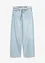 Wide Leg Jeans Mid Waist, med fransad midja, bonprix
