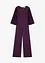 Jerseyjumpsuit  med plisserade ärmar i fin chiffong, bonprix