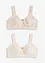 BH utan bygel med ekologisk bomull (2-pack), bonprix