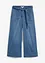 Jeans med vida ben, High Waist och resårlinning, cropped, bonprix