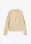 Hålmönstrad cardigan med linneandel, bonprix