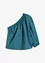 One shoulder-blus i linneblandning, bonprix