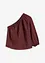 One shoulder-blus i linneblandning, bonprix