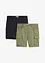 Stretchiga bermudas i cargomodell (2-pack), normal passform, bonprix