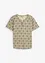 T-shirt med kort knappslå, av ren bomull, bonprix