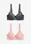 BH med bygel och fin spets (2-pack), bonprix
