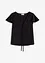 Blus med volangärmar i  glansigt material, bonprix