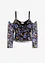 Cold shoulder-topp i tunn mesh, bonprix