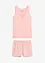 Pyjamas i mjukt, ribbat material, med shorts, bonprix