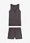 Pyjamas i mjukt, ribbat material, med shorts, bonprix