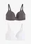 BH med formpressade kupor utan bygel med bomull (2-pack), bonprix