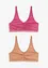 Bralette med bomull och spets (2-pack), bonprix