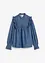 Jeansblus med rysch, bonprix