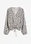 Kort blus med rynkningar, bonprix
