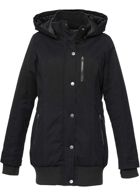 Vadderad jacka med luva svart bpc bonprix collection Lång jacka svart Dam bpc bonprix collection bonprix.se