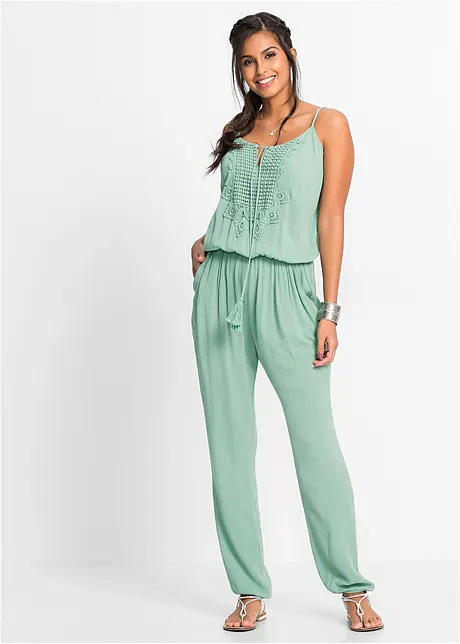 Jumpsuit med spets, bonprix