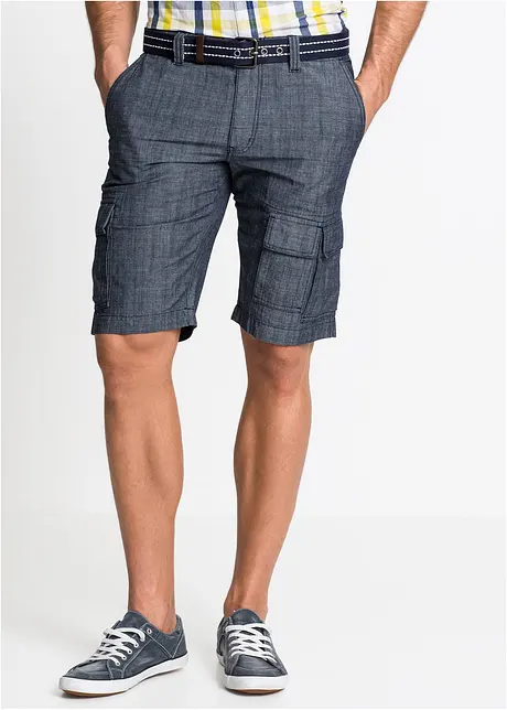 Cargobermudas i chambray, Loose Fit, bonprix