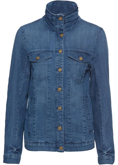 Bekväm stretchig jeansjacka blå John Baner JEANSWEAR Bekväm stretchig jeansjacka, 34 ärm mörkblå John Baner
