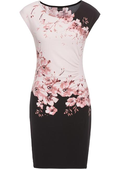 Klänning svartgammaldags rosa, mönstrad BODYFLIRT Fodralklänning svartgammaldags rosa Dam bonprix.se
