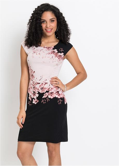 Klänning svartgammaldags rosa, mönstrad BODYFLIRT Fodralklänning svartgammaldags rosa Dam bonprix.se