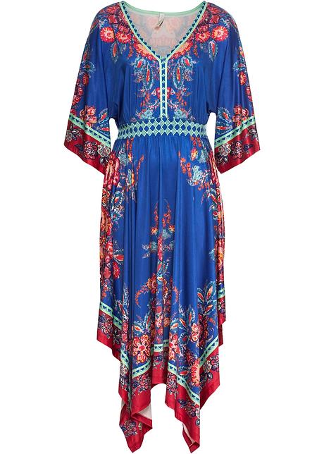 Klänning med skärp och boho mönster mörkblå, mönstrad Dam Klänning med skärp och boho mönster beige, mönstrad Dam