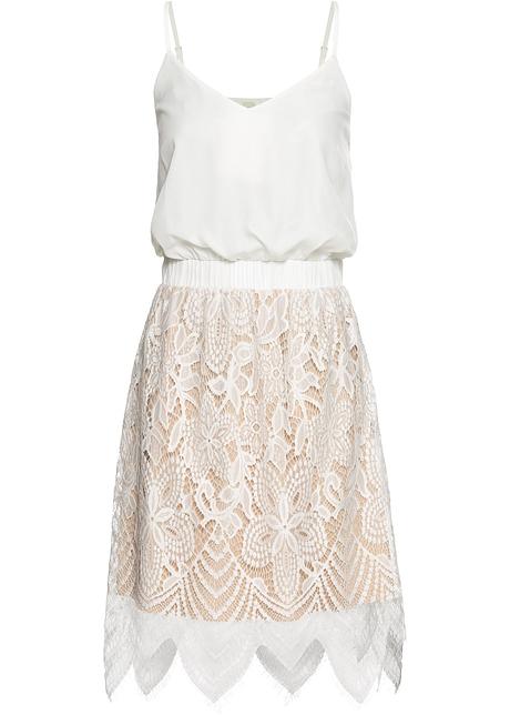 Klänning vit Dam BODYFLIRT boutique bonprix.se Cold shoulder klänning med spets vit Dam bonprix.se