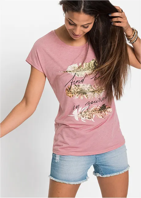 T-shirt med glittertryck, bonprix