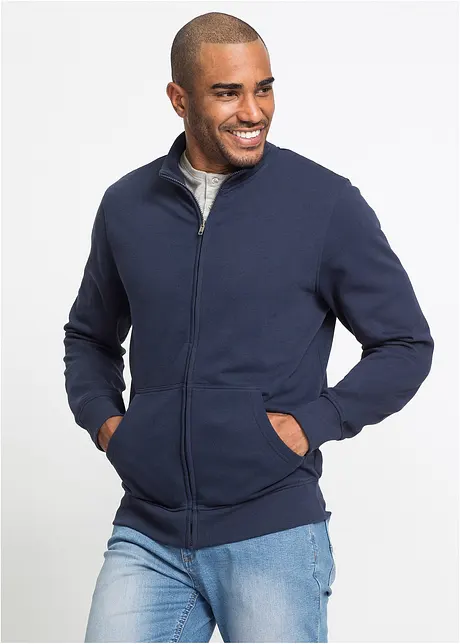 Sweatshirtjacka med ståkrage, bonprix