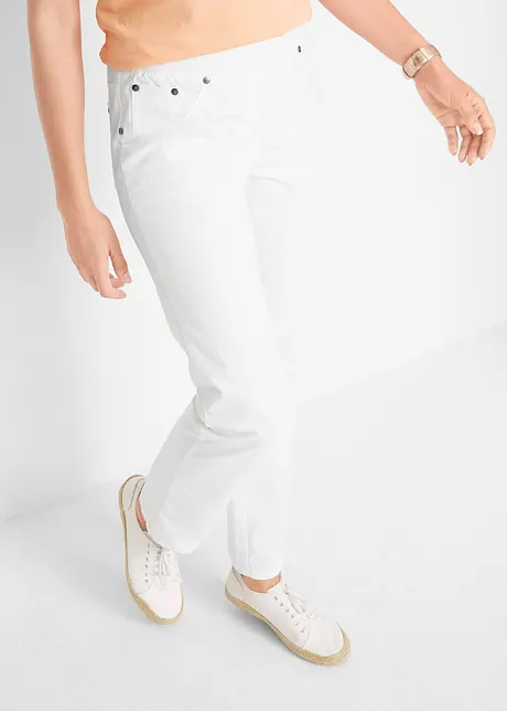 Jeans med medelhög ribbstickad midja, bonprix