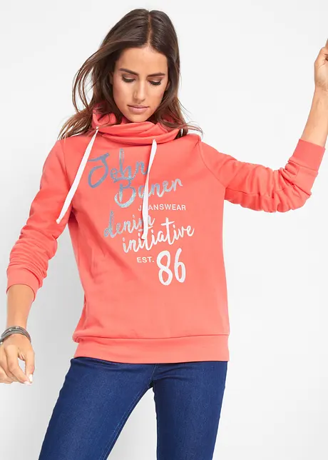 Sweatshirt med glittertryck, bonprix