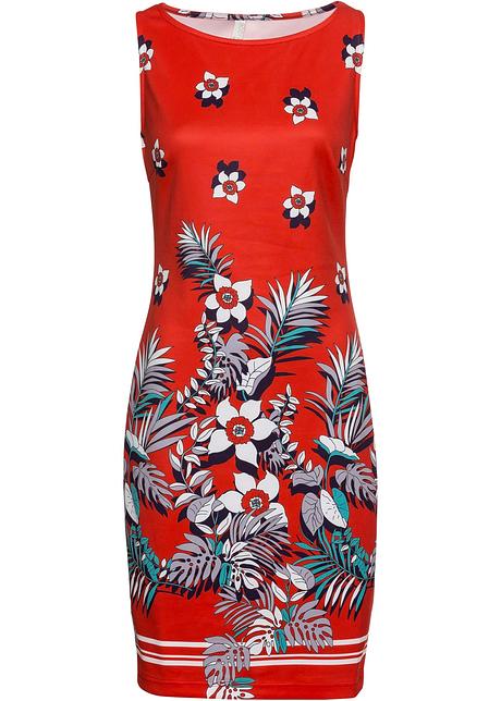 Blommig klänning rödvit, blommig Dam BODYFLIRT boutique Klänning med puffärm RödVitblommig DAM | H&M SE